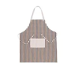 RED Cotton Linen Sleeveless Apron Coffee Striped Apron RED-WQ Oil Resistant Thick and Durable