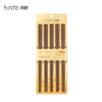 Suncha, household chopsticks, Wenge Chopsticks, log grinding, high temperature disinfection, 5 pairs