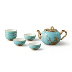 [China Direct Shipping, 5-7 days] Auratic China Porcelain Yongfengyuan 8-head Tea Set in West Lake Blue