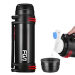 Fuguang Stainless steel large capacity insulation kettle Outdoor insulation cup Black 2.2L