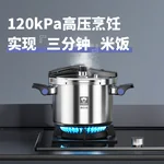 【停产】康巴赫 多重防爆折叠可立锅盖家用304不锈钢压力锅快煮电磁炉燃气通用 22cm直径【6L容量】