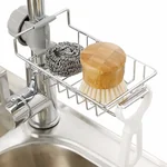 Japanese stainless steel adjustable faucet rack drain rack Free punching Silver