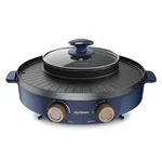 Joydeem Electric Stove Multi functional Pot with Cooking and Heating Integration, Mandarin Duck Electric Hotpot, Electric Stove Plate, Multi purpose Pot, Barbecue Pot, Partition Control, Cooking and Heating Integration+Sun Moon Pot