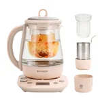 Buydeem Health Pot K2763-BA Lite, Glass Electric Kettle for Tea & Coffee, Hot Water Boiler and Wamer with Stew Pot, Temperature Control, Green, 1.5L