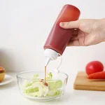 YAGAO Household plastic squeeze sauce bottle, Transparent and visible, dust-proof and Anti-ash, 2 pieces