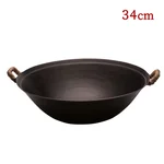 Zhensanhuan ，Handmade cast iron wok，Durable ，Healthy uncoated，34cm