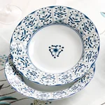 Red leaf, Jingdezhen Ceramics 30-piece In-glaze Blue and White Porcelain Tableware Set Ceramic Bowls, Plates and Spoons High Temperature Fine White Porcelain Lead-Free and Cadmium-Free