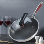 KOBACH Honeycomb 316L stainless steel double-sided screen non-stick wok, less oil and non-stick 32cm（12.6inch）