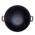 Zhensnahuan double ear cast iron pot Handmade cast iron pot with moiré pattern Uncoated Lightweight and durable Special for open fire 32/36/38/40cm