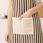 RED Cotton Linen Sleeveless Apron Coffee Striped Apron RED-WQ Oil Resistant Thick and Durable