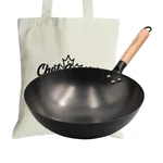 ChefSeason Flat carbon steel wok uncoated Not easy to rust gas stove available 32/34cm