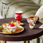【China direct mail, delivery time 10-15 days】 Auratic Dayun Longhui 9-head tea set (4-person - National Red Tea Pot)
