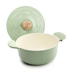 Amercook Forest Flower Series Ceramic Non stick Soup Pot Induction Cooker Gas Stove Universal 24cm Green