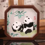 【中国直邮，时效8-20天】蜀中瑰宝 蜀绣伴手礼 熊猫刺绣双面绣送礼纪念品 节节高熊猫-礼盒装