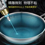 Joydeem 316 Stainless steel non-stick wok, light oil and less smoke, universal for gas induction cooker, 32cm（12.6inch）