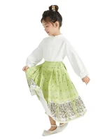 【China Direct Shipping, 10-15 days】Year's Clothing Line Cloud Painting Theatre Horse Face Dress Mother and Daughter Parent and Child Positioning Printing Patterns Subtlety Three colours available