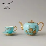 [China direct mail, time limit 5-7 days]AURATIC, Madam Porcelain West Lake Blue 17-head Coffee Set Ceramic Coffee Cup Set