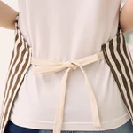 RED Cotton Linen Sleeveless Apron Coffee Striped Apron RED-WQ Oil Resistant Thick and Durable