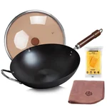 Wang Yuanji, Household suffocating wok, Cast iron pan, Healthy, Uncoated, Light oil, Less smoke, Not easy to rust, 32/34/36cm