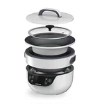 Tatung TSB-3016EA Fusion Cooker Grill Pan & Waterless Pot-Bake & Waterless Cook, 9" Grill Pan & 2.8 Qt Waterless pot, White