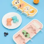 【China direct mail, delivery time 10-15 days】 Baijie ice cream mold DIY cartoon complementary food frozen grid ice cream artifact ice cream ice cream box silicone ice cream stick mold 2-piece set - ice set