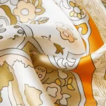 【中国直邮，时效8-20天】万事利 真丝丝巾女方巾丝绸披肩 送婆婆送妈妈老师生日礼物礼盒 四时景-咖色