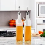 Prime Cook Two-piece glass oil bottle seasoning bottle, automatic opening and closing, dustproof and leak-proof,750ml/500ml