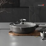 SOWE Flavored Volcanic Rock King Maifan Stone Black Pan Easy to clean and durable 28cm