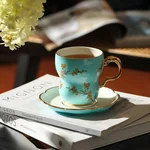 [Direct mail from China, delivery time is 10-15 days] Auratic China Porcelain Yongfengyuan single cup with 2 heads of orchid heart in West Lake blue