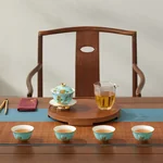 [China Direct Shipping, 5-7 days] Auratic China Porcelain Yongfengyuan 7-head Tea Set in West Lake Blue