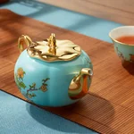 [China Direct Shipping, 5-7 days] Auratic China Porcelain Yongfengyuan 15-head Tea Set in West Lake Blue