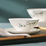 【售罄不再补货】华光国瓷 骨瓷餐具碗碟套装 餐具套装陶瓷碗礼品伴手礼—青玉案16头