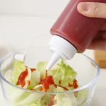 YAGAO Household plastic squeeze sauce bottle, Transparent and visible, dust-proof and Anti-ash, 2 pieces