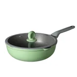 COOKER KING Bamboo Bluestone Series Household Non-stick Wok Pan Healthy, Less Oil and Smoke,30CM（11.8inch）