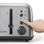 Buydeem, Stainless steel toaster DT-6B83S, 4-slice toast heating, sandwich breakfast maker