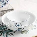 Red leaf, Jingdezhen Ceramics 30-piece In-glaze Blue and White Porcelain Tableware Set Ceramic Bowls, Plates and Spoons High Temperature Fine White Porcelain Lead-Free and Cadmium-Free