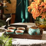 Auratic, "Mrs. Porcelain·West Lake Blue", Portable Travel Tea Set, 6 Pieces