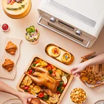 Air Fryer Toaster Oven, Hauswirt XL 25L Countertop Convection Oven Combo, Stainless Steel Retro White, 1200W, 10-in-1 Versatility