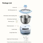 Joydeem Dough Maker with Ferment Function, Microcomputer Timing, Face-up Touch Panel,, 304 Stainless Steel,7L