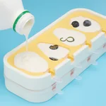 【China direct mail, delivery time 10-15 days】 Baijie ice cream mold DIY cartoon complementary food frozen grid ice cream artifact ice cream ice cream box silicone ice cream stick mold 2-piece set - ice set