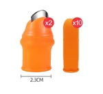 Jinsaiqi Silicone Nail Cover Thumb Knife Cover Hand Guard Female Small Short Knife 2pcs+10 Index Finger Covers