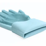 Flower Magic Gloves Silicone Dishwashing Gloves Heat Resistant Gloves With Scrubber flower-magic-gloves