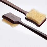 【Direct Shipping from China, Delivery in 8–20 Days】Yujian Dark Sandalwood Bath and Shower Brush, Soft Boar-Bristle Body Brush, Massage, Exfoliating and Back Scrubber (Soft Bristles)