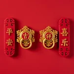 【中国直邮，时效10-15天】帝安得纪 中国风冰箱贴 3d立体磁吸创意福字喜庆家居磁铁贴饰
