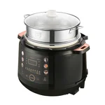 Demaqi德玛奇多功能电压力锅配蒸盘鸳鸯内胆1300W 6L双层蒸笼-黑色