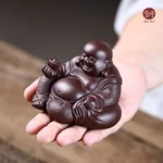 【China Direct Shipping, 10-15 days】Hongzhong Purple Clay Tea Pet Maitreya Buddha HZCC001 Superb and delicate Tea Table Ornament