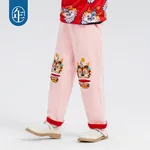【China Direct Shipping, 10-15 days】New year's clothing, boys' pants, autumn and winter new girls' casual sweatpants, velvet lining, heat preservation