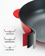 Wang Yuanji Enamel pot non stick pan WYJ-FLYYG Easy to clean without coating Anti-rust inside and outside 30cm