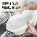 Buydeem ceramic stew pot, large ceramic steaming bowl, ceramic soup pot, oven and microwave compatible, 2L
