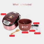 Aicooker Multi-Function Purple Clay Pot Digital Rice Cooker and Slow Cooker F401B,4.0-Liter/10 cups uncooked
